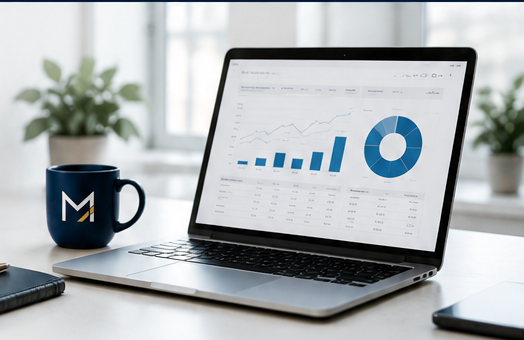 Professional financial reporting workspace